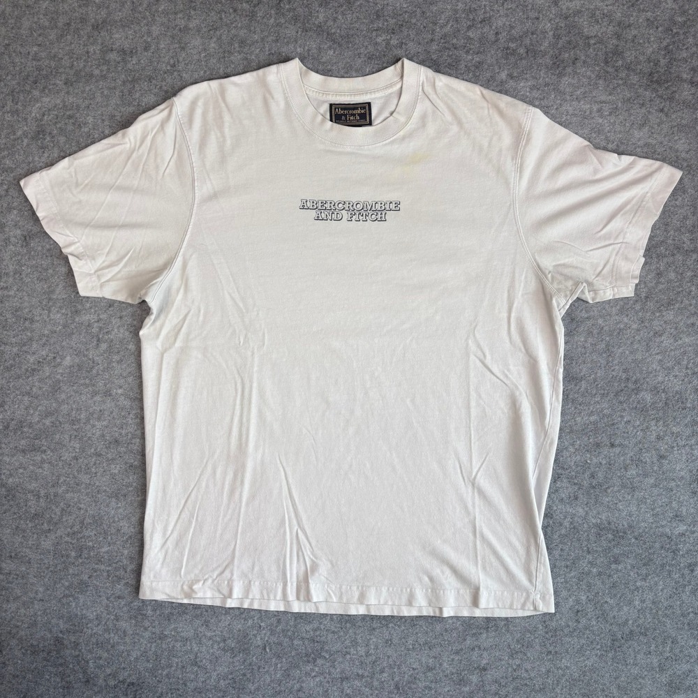 Vintage Abercrombie and Fitch White Graphic T-Shirt XL Heavyweight Cotton 90s